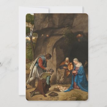 Adoration Of The Shepherds By Giorgione Christmas Holiday Card by decodesigns at Zazzle