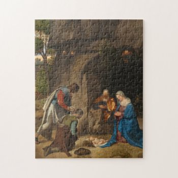 Adoration Of The Shepherds By Giorgione Christmas Jigsaw Puzzle by decodesigns at Zazzle