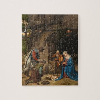 Adoration Of The Shepherds By Giorgione Christmas Jigsaw Puzzle by decodesigns at Zazzle