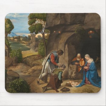 Adoration Of The Shepherds By Giorgione Christmas Mouse Pad by decodesigns at Zazzle