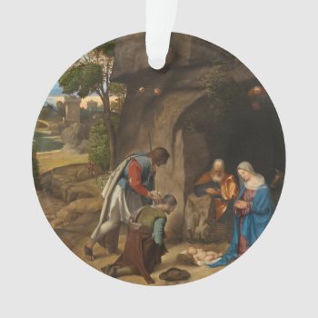 Adoration Of The Shepherds By Giorgione Christmas Ornament by decodesigns at Zazzle