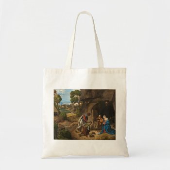 Adoration Of The Shepherds By Giorgione Christmas Tote Bag by decodesigns at Zazzle