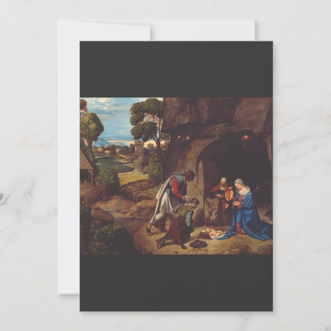 Adoration of the Shepherds by Giorgione Holiday Card (Front)