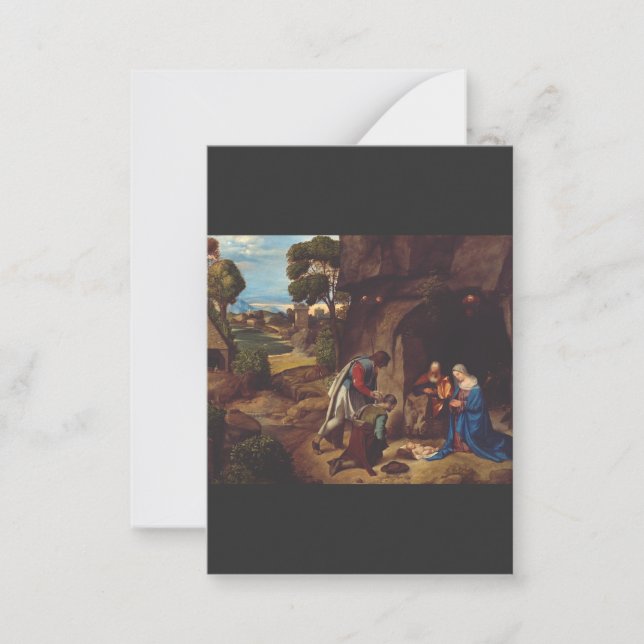 Adoration of the Shepherds by Giorgione Note Card (Front)