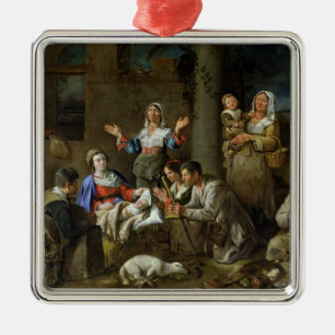 Adoration of the Shepherds, c.1659 Metal Ornament