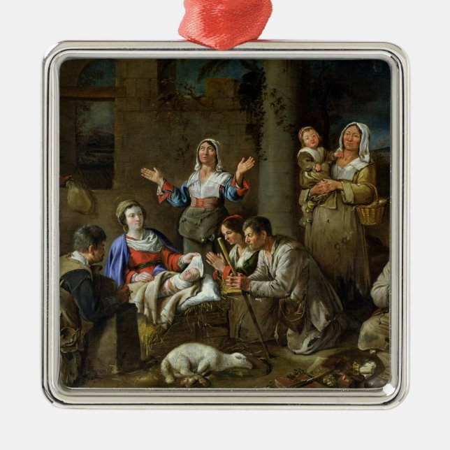 Adoration of the Shepherds, c.1659 Metal Ornament (Front)