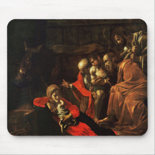 Adoration of the Shepherds (Caravaggio) Mouse Pad