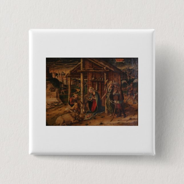 Adoration of the Shepherds - Carlo Crivelli - c148 Button (Front)