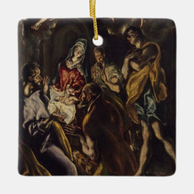 Adoration of the Shepherds Ceramic Ornament (Front)