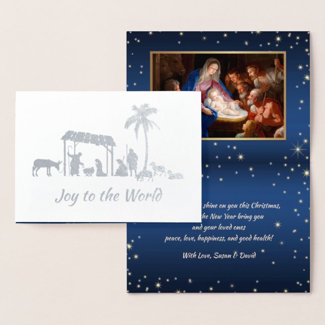 Adoration of the Shepherds. Christmas Luxury  Foil Card (Display)