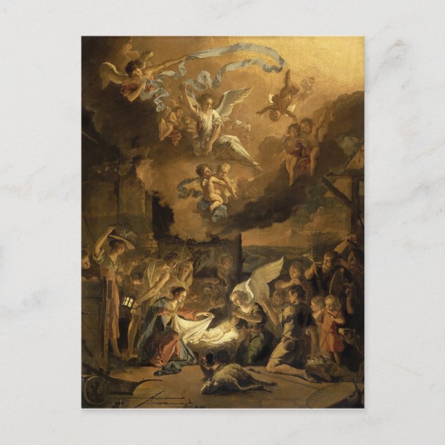 Adoration of the Shepherds Fine Art Christmas Holiday Postcard (Front)