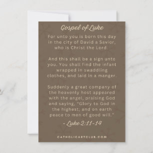 Adoration of the Shepherds Gospel of Luke Card