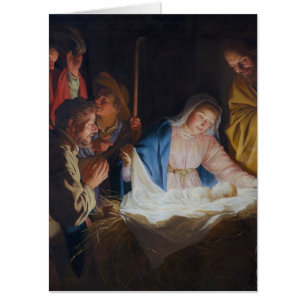 Adoration of the shepherds - Honthorst - Christmas Card