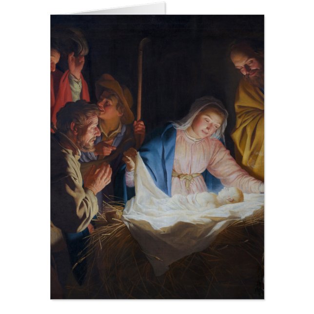 Adoration of the shepherds - Honthorst - Christmas Card (Front)