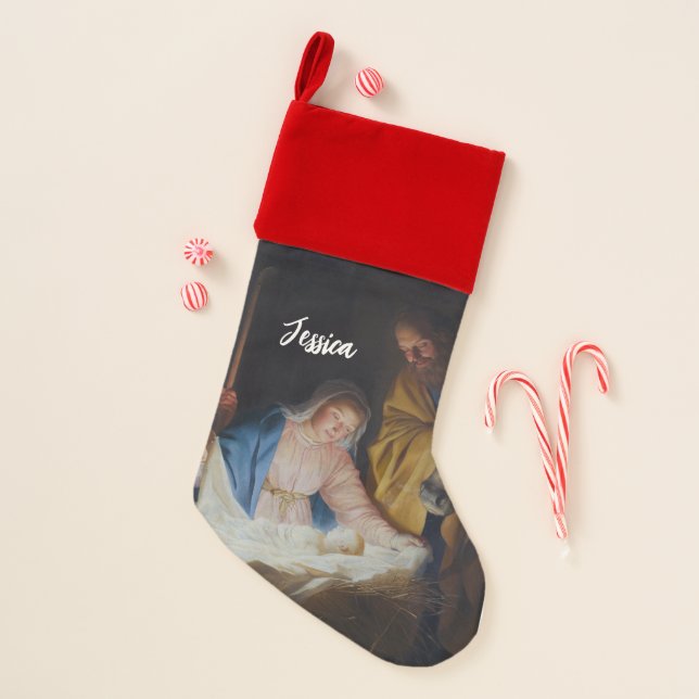 Adoration of the shepherds - Honthorst - Christmas Christmas Stocking (Front)
