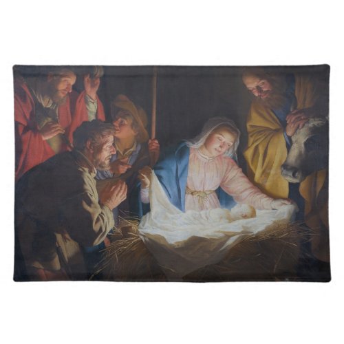 Adoration of the shepherds _ Honthorst _ Christmas Cloth Placemat