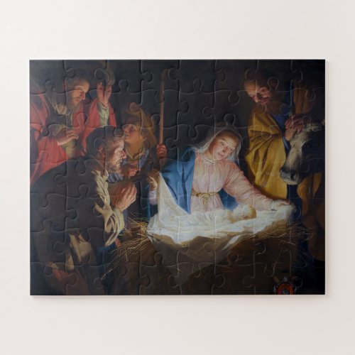 Adoration of the shepherds _ Honthorst _ Christmas Jigsaw Puzzle