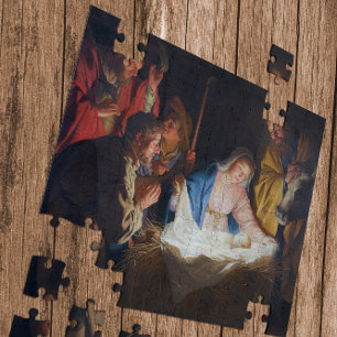Adoration of the shepherds - Honthorst - Christmas Jigsaw Puzzle