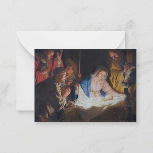 Adoration of the shepherds _ Honthorst _ Christmas Note Card