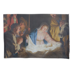 Adoration of the shepherds - Honthorst - Christmas Pillow Case