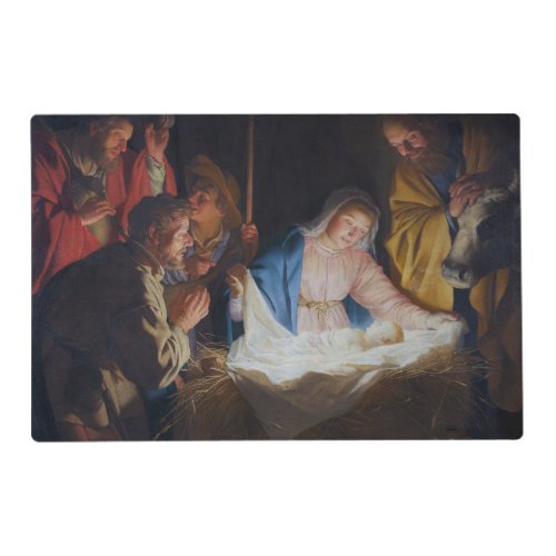 Adoration of the shepherds _ Honthorst _ Christmas Placemat