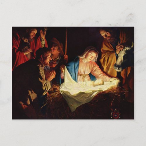 Adoration of the Shepherds _ Honthorst Postcard