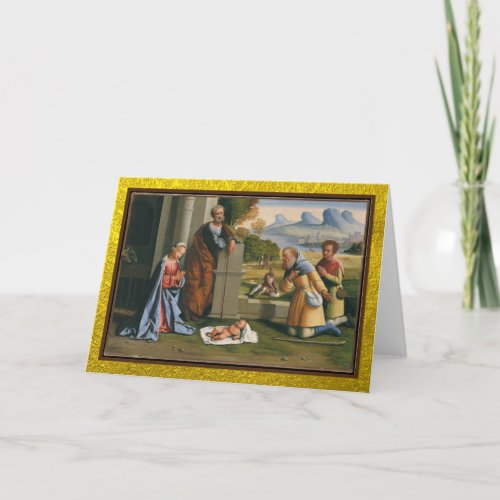 Adoration of the Shepherds Renaissance Painting Holiday Card