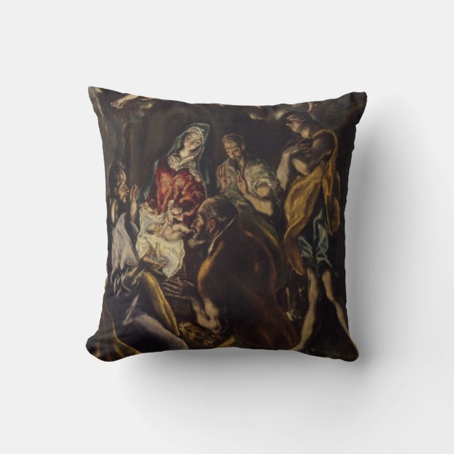 Adoration of the Shepherds Throw Pillow (Front)