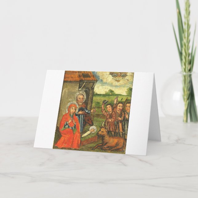 Adoration of the Shepherds Ukrainian Icon Holiday Card (Front)