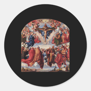 Adoration Of The Trinity Jesus Christ Merry Christ Classic Round Sticker