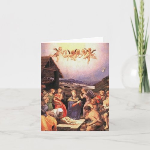 Adoration  Shepherds and angels  Bronzino Holiday Card