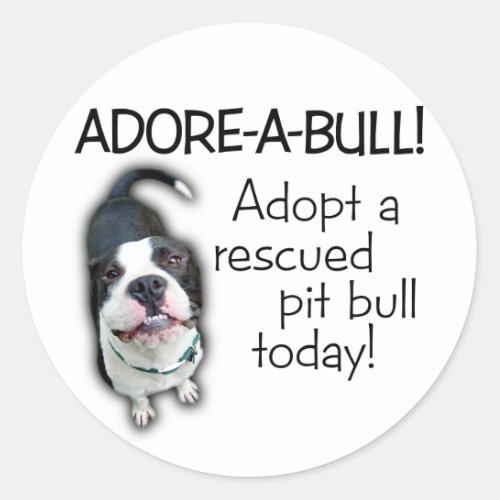 Adore_A_Bull Pit Bull Classic Round Sticker