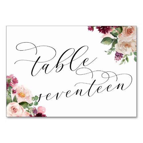 Adore Fancy Calligraphy Wedding Reception 17 Table Number