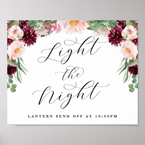 Adore Floral Light the Night Send Off Wedding Sign