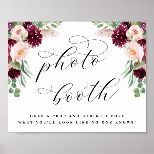 Adore Floral Photo Booth Wedding Reception Sign
