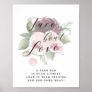 Adore Floral Taco Bout Love Wedding Sign