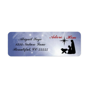 Adore Him - Nativity Scene Return Address Labels