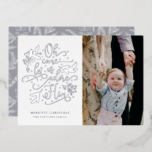 Adore Him Photo Christmas Silver Foil Holiday Car