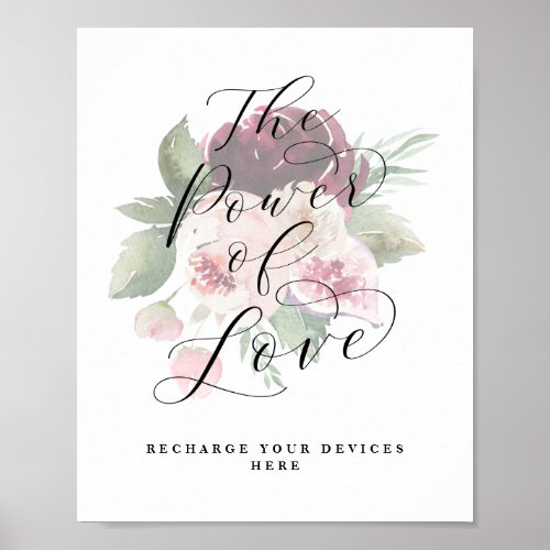 Adore Power of Love Device Charging Wedding Sign