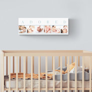 Adored Baby Photo Collage Blue And White Canvas Print at Zazzle