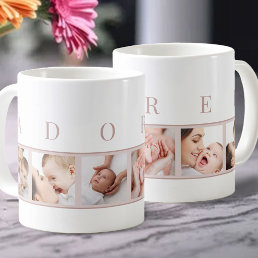 Adored Baby Photo Collage with 6 Square Pictures Coffee Mug