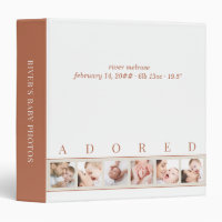 ADORED Clay and Natural Custom Baby Photo Album 3 Ring Binder