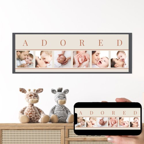 ADORED Photo Collage Clay Natural 6 Baby Picture Poster