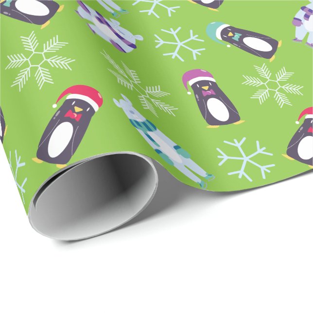 Adorible Polar Bear and Penguin Wrapping Paper (Roll Corner)