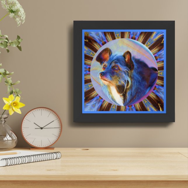 Adoring Dog Eyes Abstract Animal Art Framed Framed Art (Table Top)