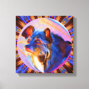 Adoring Dog Eyes Abstract Dog Art Canvas Print