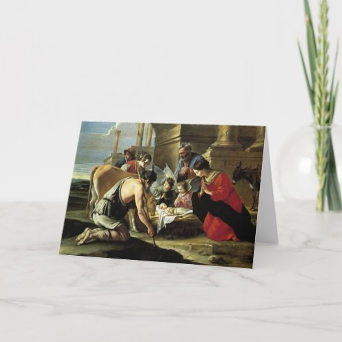 Adoring Shepherds 17th Century Holiday Card