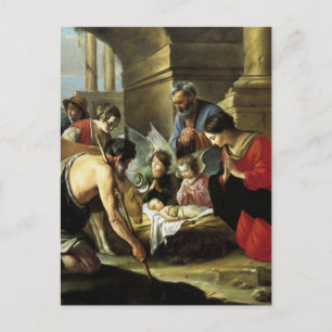 Adoring Shepherds 17th Century Postcard