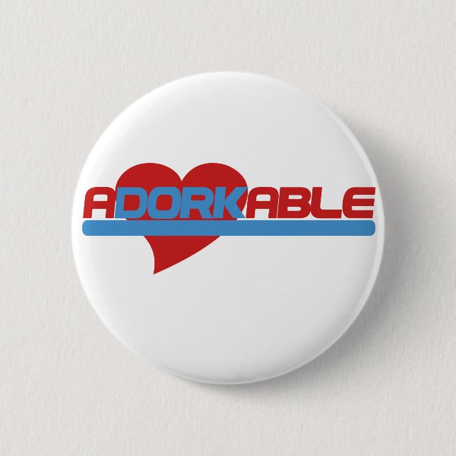 Adorkable Adorable Dork Pinback Button (Front)