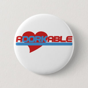 Adorkable Adorable Dork Pinback Button